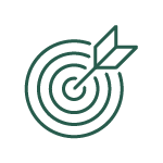 Icon of an arrow in the center of a bullseye