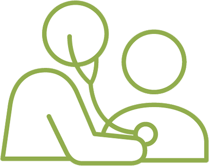 icon of provider using stethoscope